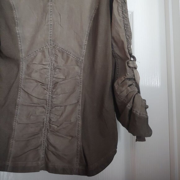 XCVI Womens Military Green Utility Full Zip Grunge Gorpcore Jacket M Stretch - Picture 10 of 12